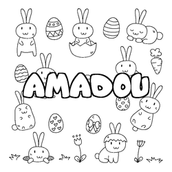 Coloraci&oacute;n del nombre AMADOU - decorado Pascua