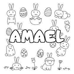 Coloraci&oacute;n del nombre AMAEL - decorado Pascua