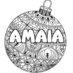 Coloraci&oacute;n del nombre AMAIA - decorado bola de Navidad