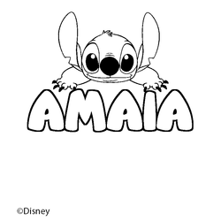 Coloraci&oacute;n del nombre AMAIA - decorado Stitch