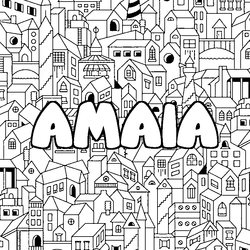 Coloraci&oacute;n del nombre AMAIA - decorado ciudad