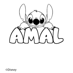 Coloraci&oacute;n del nombre AMAL - decorado Stitch