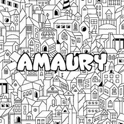 Coloraci&oacute;n del nombre AMAURY - decorado ciudad