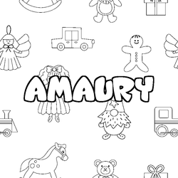 Coloraci&oacute;n del nombre AMAURY - decorado juguetes