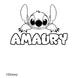 Coloraci&oacute;n del nombre AMAURY - decorado Stitch