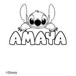 Coloraci&oacute;n del nombre AMAYA - decorado Stitch