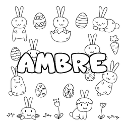 Coloraci&oacute;n del nombre AMBRE - decorado Pascua