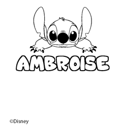 Coloraci&oacute;n del nombre AMBROISE - decorado Stitch