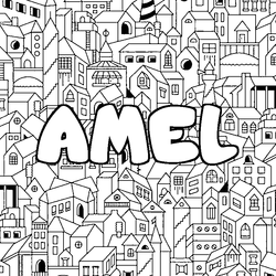 Coloraci&oacute;n del nombre AMEL - decorado ciudad