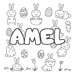 Coloraci&oacute;n del nombre AMEL - decorado Pascua