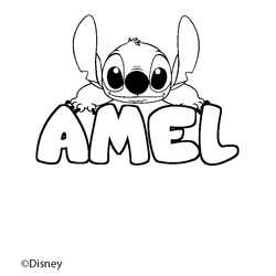 Coloraci&oacute;n del nombre AMEL - decorado Stitch