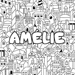 Coloraci&oacute;n del nombre AM&Eacute;LIE - decorado ciudad