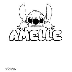 Coloraci&oacute;n del nombre AMELLE - decorado Stitch