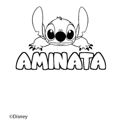 Coloraci&oacute;n del nombre AMINATA - decorado Stitch