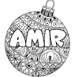 Coloraci&oacute;n del nombre AMIR - decorado bola de Navidad