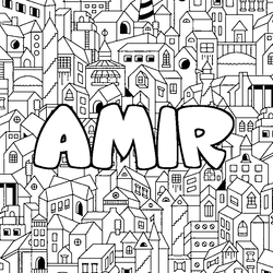 Coloraci&oacute;n del nombre AMIR - decorado ciudad