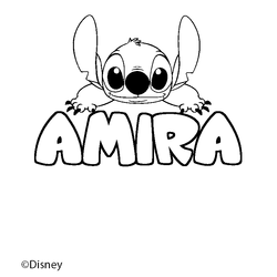 Coloraci&oacute;n del nombre AMIRA - decorado Stitch