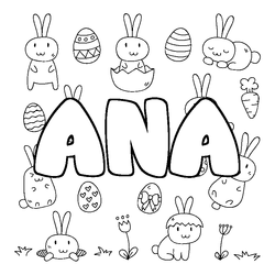 Coloraci&oacute;n del nombre ANA - decorado Pascua