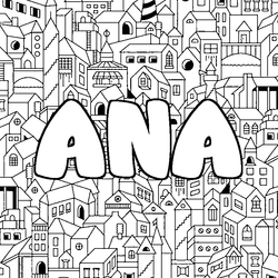 Coloraci&oacute;n del nombre ANA - decorado ciudad