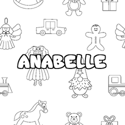 Coloraci&oacute;n del nombre ANABELLE - decorado juguetes