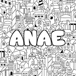Coloraci&oacute;n del nombre ANAE - decorado ciudad