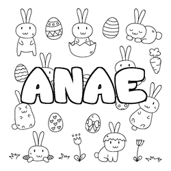Coloraci&oacute;n del nombre ANAE - decorado Pascua