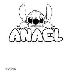 Coloraci&oacute;n del nombre ANAEL - decorado Stitch