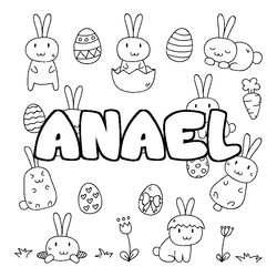 Coloraci&oacute;n del nombre ANAEL - decorado Pascua