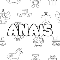 Coloraci&oacute;n del nombre ANAIS - decorado juguetes