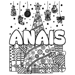 Coloraci&oacute;n del nombre ANAIS - decorado &aacute;rbol de Navidad y regalos