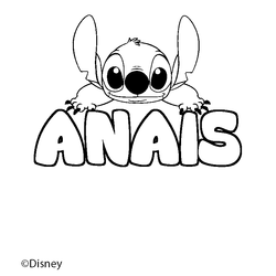 Coloraci&oacute;n del nombre ANAIS - decorado Stitch