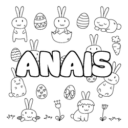 Coloraci&oacute;n del nombre ANAIS - decorado Pascua