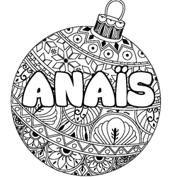 Coloraci&oacute;n del nombre ANA&Iuml;S - decorado bola de Navidad