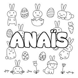 Coloraci&oacute;n del nombre ANA&Iuml;S - decorado Pascua