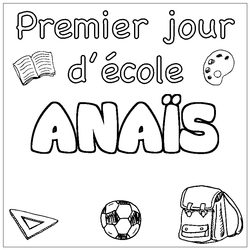 Coloraci&oacute;n del nombre ANA&Iuml;S - decorado primer d&iacute;a de escuela