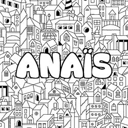 Coloraci&oacute;n del nombre ANA&Iuml;S - decorado ciudad