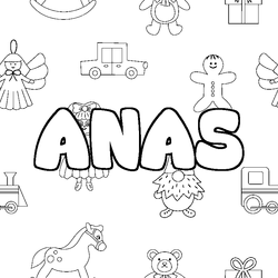 Coloraci&oacute;n del nombre ANAS - decorado juguetes