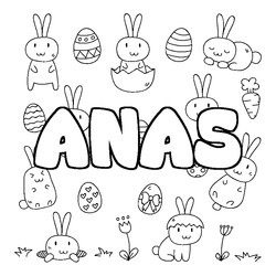 Coloraci&oacute;n del nombre ANAS - decorado Pascua