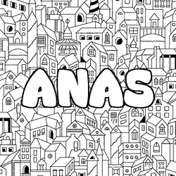 Coloraci&oacute;n del nombre ANAS - decorado ciudad