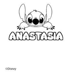 Coloraci&oacute;n del nombre ANASTASIA - decorado Stitch