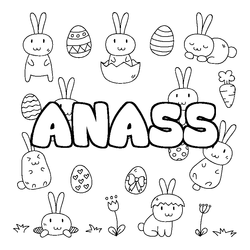 Coloraci&oacute;n del nombre ANASS - decorado Pascua