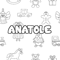 Coloraci&oacute;n del nombre ANATOLE - decorado juguetes