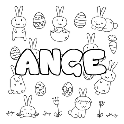 Coloraci&oacute;n del nombre ANGE - decorado Pascua
