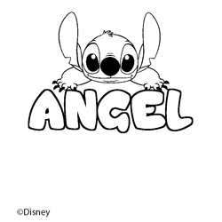 Coloraci&oacute;n del nombre ANGEL - decorado Stitch