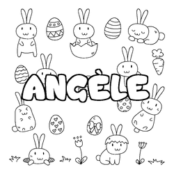 Coloraci&oacute;n del nombre ANG&Egrave;LE - decorado Pascua