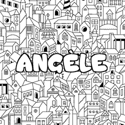 Coloraci&oacute;n del nombre ANG&Egrave;LE - decorado ciudad