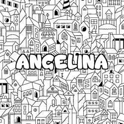 Coloraci&oacute;n del nombre ANGELINA - decorado ciudad