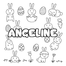 Coloraci&oacute;n del nombre ANGELINE - decorado Pascua