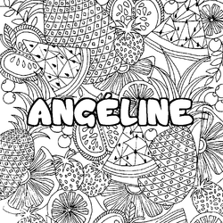 Coloraci&oacute;n del nombre ANG&Eacute;LINE - decorado mandala de frutas