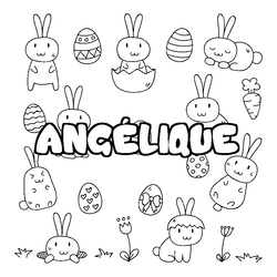 Coloraci&oacute;n del nombre ANG&Eacute;LIQUE - decorado Pascua